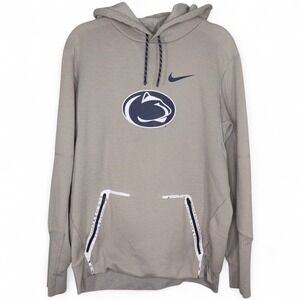 Nike Therma FIT Penn State Nittany Lions Hoodie Size M Heathered Gray Pullover